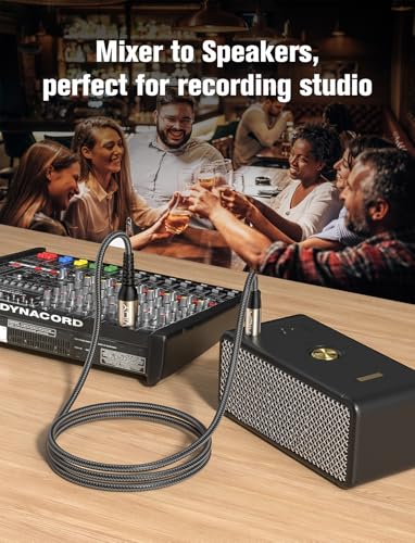 VIOY XLR to 1/4 Cable 32.8 FT, 6.35mm TRS to XLR Male Balanced Mic Cord | Multi-layer shielding noise reduction, nylon braided audio xlr cord for mixer, microphone, piano and karaoke device - size: 32.8FT