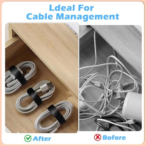 34pcs Cord Management Organizer Kit, Reusable Cable Ties Wire Organizer Set with Self-Adhesive Cable Clips for Desk Computer TV Home Office