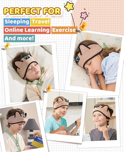 KIDSBAND Kids Headphones, Over On The Ear Toddler/Baby Headband Headphones - Volume Limited with Thin Speakers & Soft Headband No Pressure On Ears, for Learning/Plane/Travel/Tablet/Computer/Sleep - color: DesertYellow