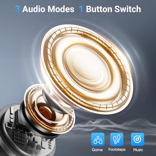 Middle Rabbit Rampage 2 Gaming Earbuds with 2.4G USB Dongle, 20ms Low Latency, Wireless Bluetooth Neckband Headphones for Work & Play, Mic, 32H Playtime, Around-the-Neck, for PS5/PC/Laptop