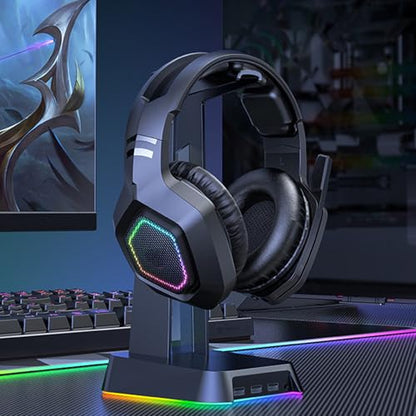 Gaming Headset, Gaming Headphone Memory with Foam Ear Cushions, Active Noise Cancelling Mic 3.5mm Wired Connection PC Gaming Headphone for (Black) - color: Black