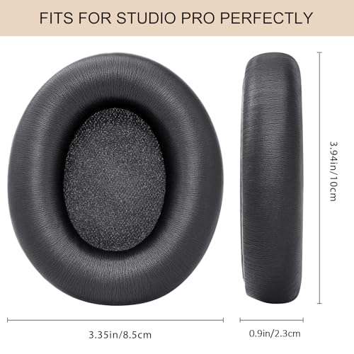 Ear Pads Replacement for Beats Studio Pro Wireless Earpad Cushion | Protein Leather Strong Adhesive (Black) - color: Black
