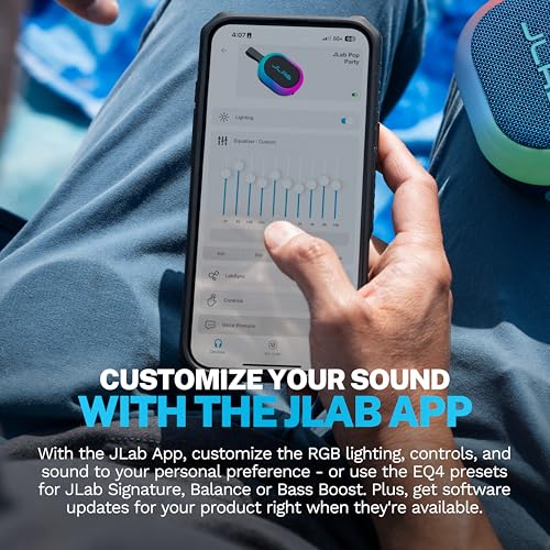 JLab, Pop Party, Portable Bluetooth Speaker, Waterproof, RGB LED Lighting, Navy - color: Navy