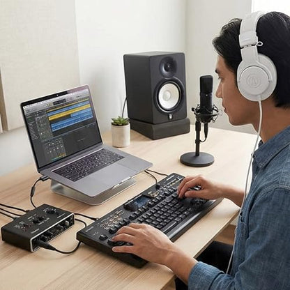 Audio-Technica ATH-M20xWH Professional Monitor Headphones - White Bundle with Case and Austin Bazaar Polishing Cloth - color: White, style: M20x