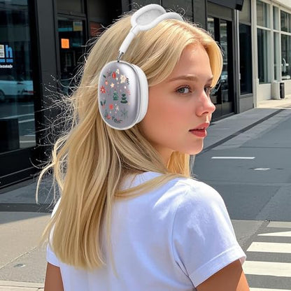 for AirPods Max 2/1 Headphones Christmas Tree Ear Covers | Cute Clear Ear Cups Cover | White Silicone Ear Pad Case Headband Cover for Apple AirPods Max 2/1 (2026/2024/2020) - color: Christmas Tree J/White