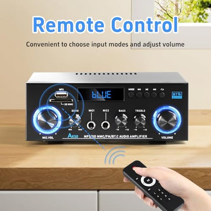 AK50 Bluetooth 5.0 Stereo Receivers, 2 Channel 400W Home Stereo Amplifier - size: AK-50