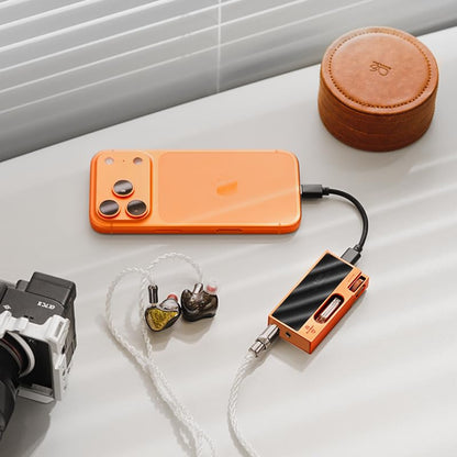 SHANLING UA7 Portable Hi-Fi DAC Headphone Amplifier with JAN6418 Vacuum Tubes, Dual Modes (Tube/Solid-State), 4.4mm Balanced & 3.5mm Single-Ended Output, 577mW High Power, Orange - color: Orange