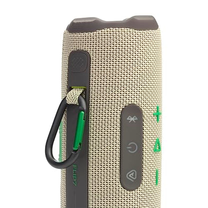 JBL Flip 7 Portable Bluetooth Speaker, Waterproof and Drop-Proof - Sand | Up To 16 Hours Playtime, IP68 Dustproof Build, Clip-On Loop, USB C Lossless Audio, Links With Other Speakers For Outdoor Use - color: Sand