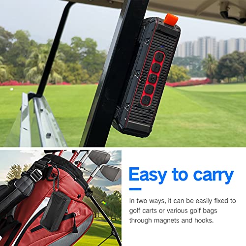 Dprofy 2Pcs Pro Portable Magnetic Bluetooth Golf Speaker Wireless Waterproof IPX6/Shockproof - 3rd Generation Magnetic Golf Speakers for Golf Cart 24 Hour Playtime (2Pcs with TWS & SD Card Function) - style: 2Pcs with TWS & SD Card Function