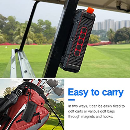 Dprofy 2Pcs Pro Portable Magnetic Bluetooth Golf Speaker Wireless Waterproof IPX6/Shockproof - 3rd Generation Magnetic Golf Speakers for Golf Cart 24 Hour Playtime (2Pcs with TWS & SD Card Function) - style: 2Pcs with TWS & SD Card Function