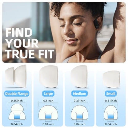 8 Pairs Replacement Ear tip for Powerbeats Pro （White） | Beats Earbuds Replacement Tips,Wireless Earphone Headphones, Silicone Earbuds Buds Set with Cleaning kit - color: White