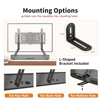 XINLEI Universal Sound Bar Mounts with Detachable Long Extension Plates Fits Most 23 to 65 Inch TVs Soundbar TV Mount Bracket Above or Under TV, up to 22 lbs SBR303 - color: SBR303