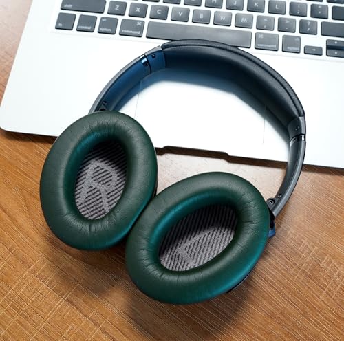 GEVO Premium Replacement Ear Pads for Bose QC35 & QC35ii Headphones - Green | Fits QuietComfort 35 & 35ii / SoundLink 1&2 AE（Over-Ear）- Soft Protein Leather · Adaptive Memory Foam and Extra Durable - color: Green