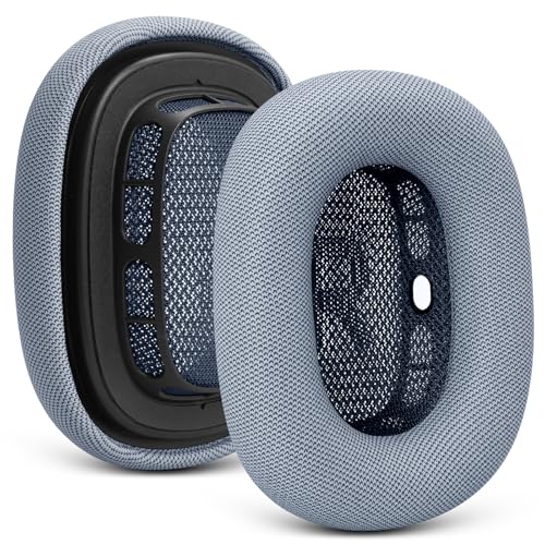 Ear Cushions Replacement for Apple AirPods Max 1 & 2- Cups Headphones Pads | Upgraded Earpads Covers Sweatproof Protein Leather Silicone Foam for Workout & Gym (Light Blue) - color: Light Blue