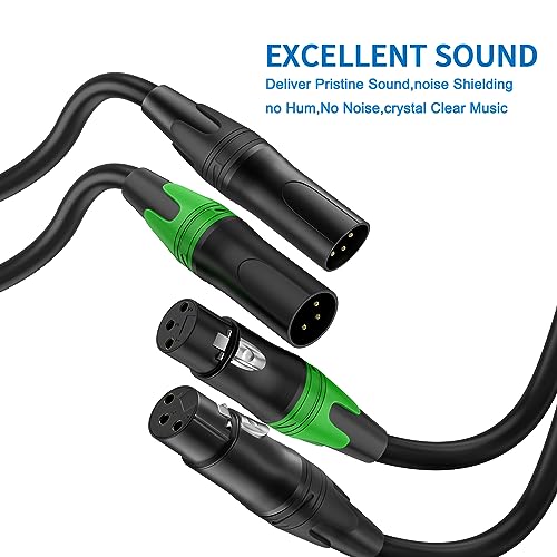 LanSenSu XLR Microphone Cable 76 ft 2 Pack, Gold-Plated 3-Pin Speaker Cable Male to Female Balanced Mic Cable - size: 76ft-2pack