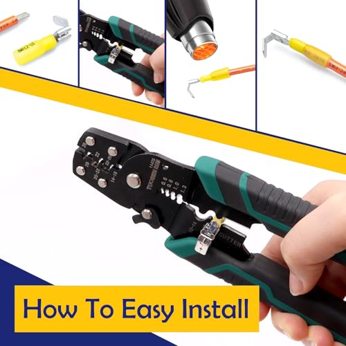 smseaces 140Pcs Heat Shrink Piggy Back Spade Connectors 22-10AWG 6.3mm(1/4") Piggyback Wire Connectors for Automotive,Audio Systems,Household Appliances Double Spade Connector - style: Heat Shrink Connectors