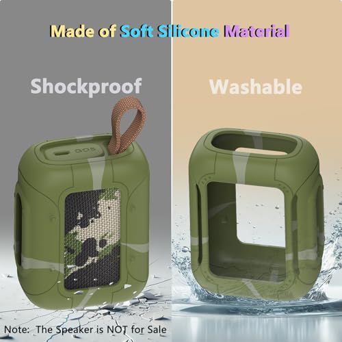 Silicone Cover and Hard Carrying Case for JBL Go 5 Bluetooth Speaker | Protective Cases for Go 5 Speaker Accessories, Scratch-Resistant and Drop-Proof Cover (Squad) - color: Squad