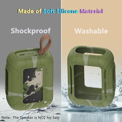 Silicone Cover and Hard Carrying Case for JBL Go 5 Bluetooth Speaker | Protective Cases for Go 5 Speaker Accessories, Scratch-Resistant and Drop-Proof Cover (Squad) - color: Squad