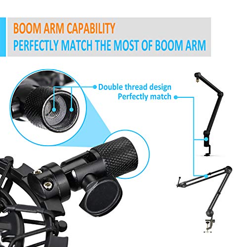 SUNMON Shure MV7 Shock Mount Compatible with Shure MV7 Microphone, MV7 Shock Mount Reduces Vibration Noise Matching Mic Stand Boom Arm by SUNMON - color: Shock Mount