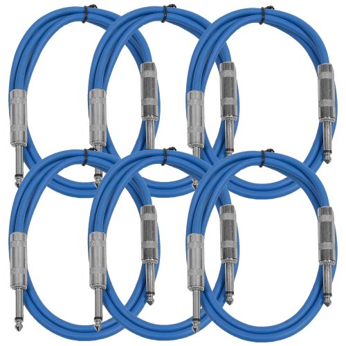 Seismic Audio Speakers Guitar Cables, TS ¼” Guitar Cables, Blue, 3 Feet - color: Blue, size: 3 Foot