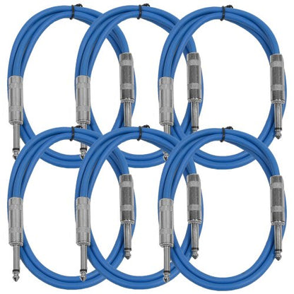 Seismic Audio Speakers Guitar Cables, TS ¼” Guitar Cables, Blue, 3 Feet - color: Blue, size: 3 Foot