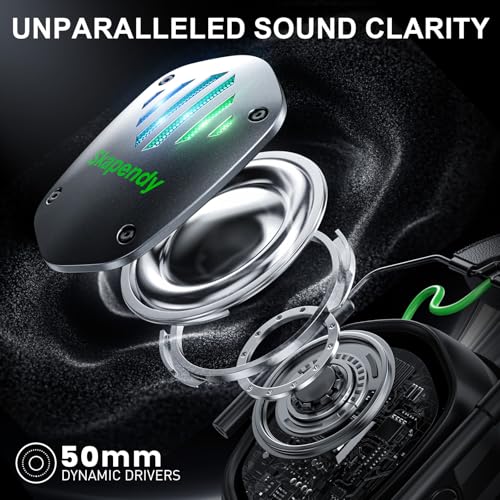 Wireless Gaming Headset for PS5 Gamers, 2.4GHz ≤20ms Low Latency & Bluetooth, 50mm Driver for 3D Surround Sound, ENC Mic - 50H Battery, Compatible with PC PS5 PS4 Switch Mobile | 2.4GHz ≤20ms Low Latency, Bluetooth for Switch, Mac & Mobile, 50mm Drivers,