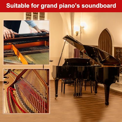 4pcs Grand Piano Soundboard Cleaning Tools, Big & Small Brush Head Cleaning Tool with Extension Rod and Soft Fiber Cloth Piano Cleaning Kit Piano Soundboard Cleaner | Tool with Extension Rod and Soft Fiber Cloth Piano Cleaning Kit Piano Soundboard Cleaner