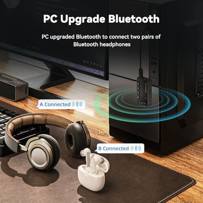 Bluetooth Transmitter Receiver aptX Adaptive/Low Latency/HD Bluetooth Adapter 5.2 Support 2 AirPods Phones, Wireless Audio Receiver 3.5mm Aux Headphone Jack Adapter for Airplane Travel/TV/Home Stereo - style: A3-PRO