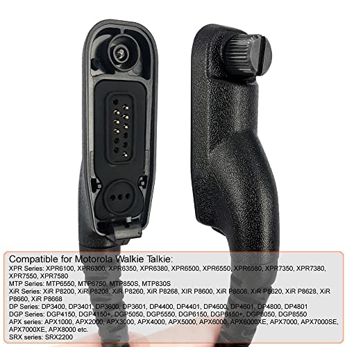 Radio Mic for Motorola Walkie Talkies XPR 6350 6550 XPR 7350 7550e APX 4000 6000 APX 7000 8000 XiR P8200 XiR P8208 XiR P8260 XiR P8268 Motorola Radio Earpiece Shoulder Microphone Push to Talk