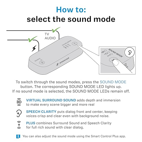 Sennheiser BTA1 TV Transmitter for Bluetooth Auracast Wireless Headphone - style: Transmitter Only