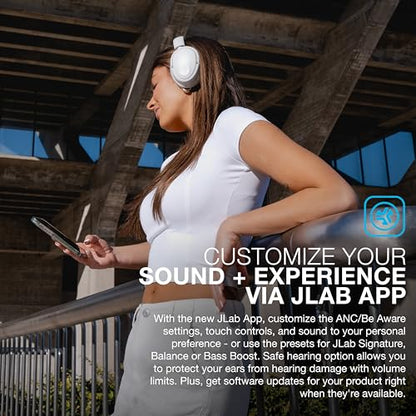 JLab JBuds Lux ANC Wireless Over-Ear Headphones, Cloud White - color: Cloud White