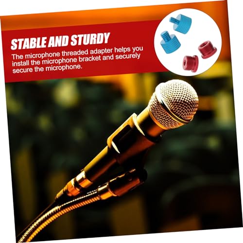 4-Pack Microphone Stand Adapter Set U-Shaped Mic Holder 3/8 Female to 5/8 Male Thread for Boom Arm and Mic Stands Sturdy Screw Mount for Studio Recording