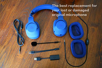 UNCLE LIGHT Replacement Game Mic for Logitech G233 / G433 Headset on PS4 PS5 Xbox One PC, 3.5mm Detachable Boom Microphone