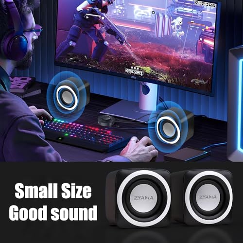Basics Stereo 2.0 Speakers for PC or Laptop with Volume Control,USB-Powered, 1 Pair, Black - color: Black