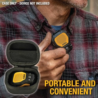 DEWALT Heavy Duty Protective Headphone Case for TWS Earbuds & Mini Speaker | Compact Lightweight w/EVA Headphone Case Hard Shell, Shockproof, Water-Resistant, Soft Interior & Accessory Mesh