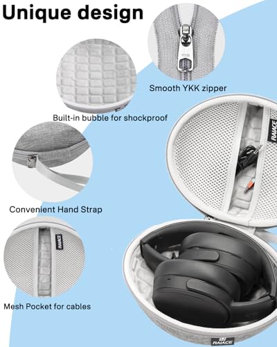 Hard Travel Carrying Case Compatible with Skullcandy Crusher Over-Ear Headphones. (Case Only, Not Include The Device)-Gray(Gray Lining) - color: Gray(Gray Lining)
