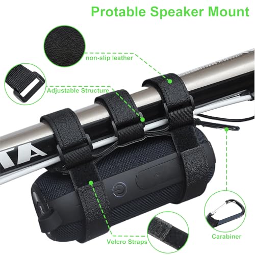 vhbw XL Portable Bike/Bicycle Speaker Mount for JBL Flip 5/6 Mount – Speaker Strap Holder for JBL Charge 4/5/6, Anker Soundcore 2/3, UE Boom 3 (XL Size)