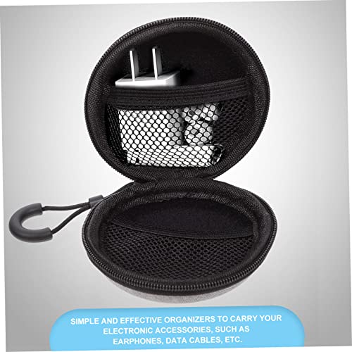 Nylon Earphone Storage Box with Lanyard, Silver