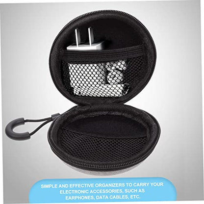 Nylon Earphone Storage Box with Lanyard, Silver