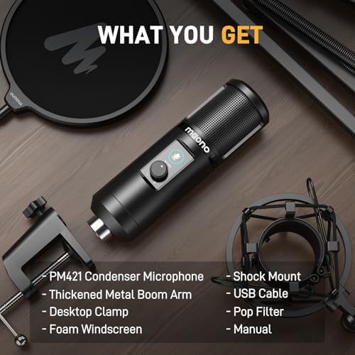 MAONO USB Condenser PC Microphone for Record Podcast Stream Singing Vocal