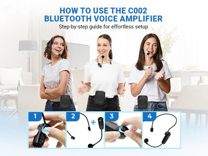 15W Wireless Voice Amplifier with Headset Microphone