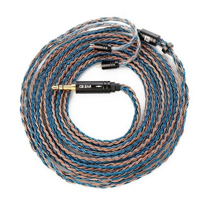 keephifi 6ft IEM Cable 2 Pin 3.5mm, KBEAR ST16-Plus 2m Upgrade 16-Strand Headphone Extension Cable, Silver-Plated Earbuds Wire for Truthear Hexa/Zero, Simgot EW100P, Moondrop blessing2 - color: BrownBlue, style: 3.5 2PIN