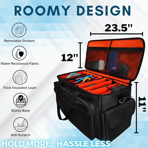 DJ Cable File Gig Bag with Detachable Dividers | 1680D Fabric | For DJ Gear, Sound Equipment & Accessories | Padded Storage for Mics, Lighting, Camera, Pedals, Cords
