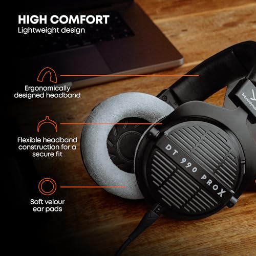 beyerdynamic DT 770 Pro X Wired Over-Ear Headphones, 48 Ohm, Closed-Back Professional Recording Studio Monitor. Recording, Monitoring, Sound Isolation, Handmade in Germany. Black