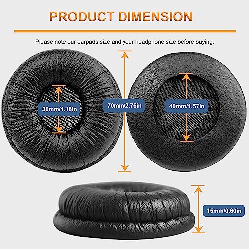 Ear Cushions for Sony JBL Headphone Replacement Ear Pads 70MM (2 Pack) | Work for Sony MDR-ZX110 ZX110NC ZX100 WH-CH500 CH520 CH510 V150 V250 V200 JBL Tune 510BT 500BT 450BT 660NC 600BTNC Headsets
