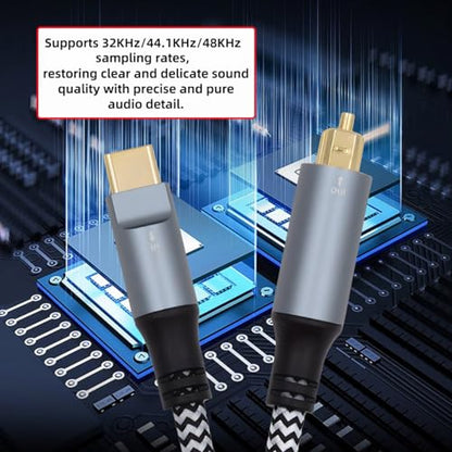 xiwai USB-C to SPDIF Toslink Optical Audio Cable Opt Male Type-C to Digital Fiber Optic Sound Interface Male Adapter Wire for Laptop Desktop 180cm - style: Type-C to Toslink Male