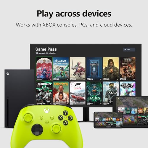 Xbox Wireless Gaming Controller | Electric Volt | Consoles, PCs, TVs, mobile, and more | Textured Grip | Wireless, Bluetooth, USB-C Connectivity - style: Electric Volt