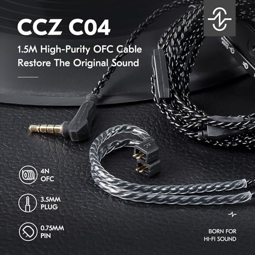 2026 Upgraded 1.5M IEM Cable,4N OFC Silver-Plated Upgraded Cable - color: Dark, size: 2Pin