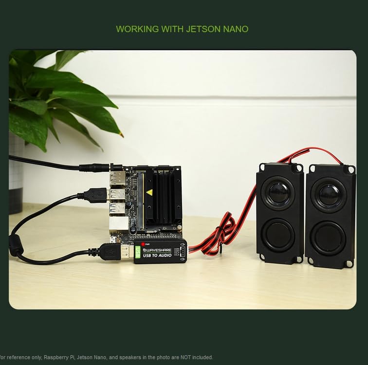 USB Sound Card with 8Ω 5W Speaker for Raspberry Pi/Jetson Nano