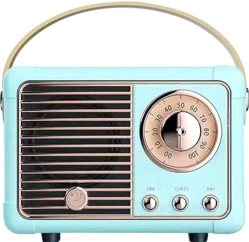 Retro Bluetooth Speaker, Small Speaker Bluetooth Wireless, Blue - color: Sky Blue